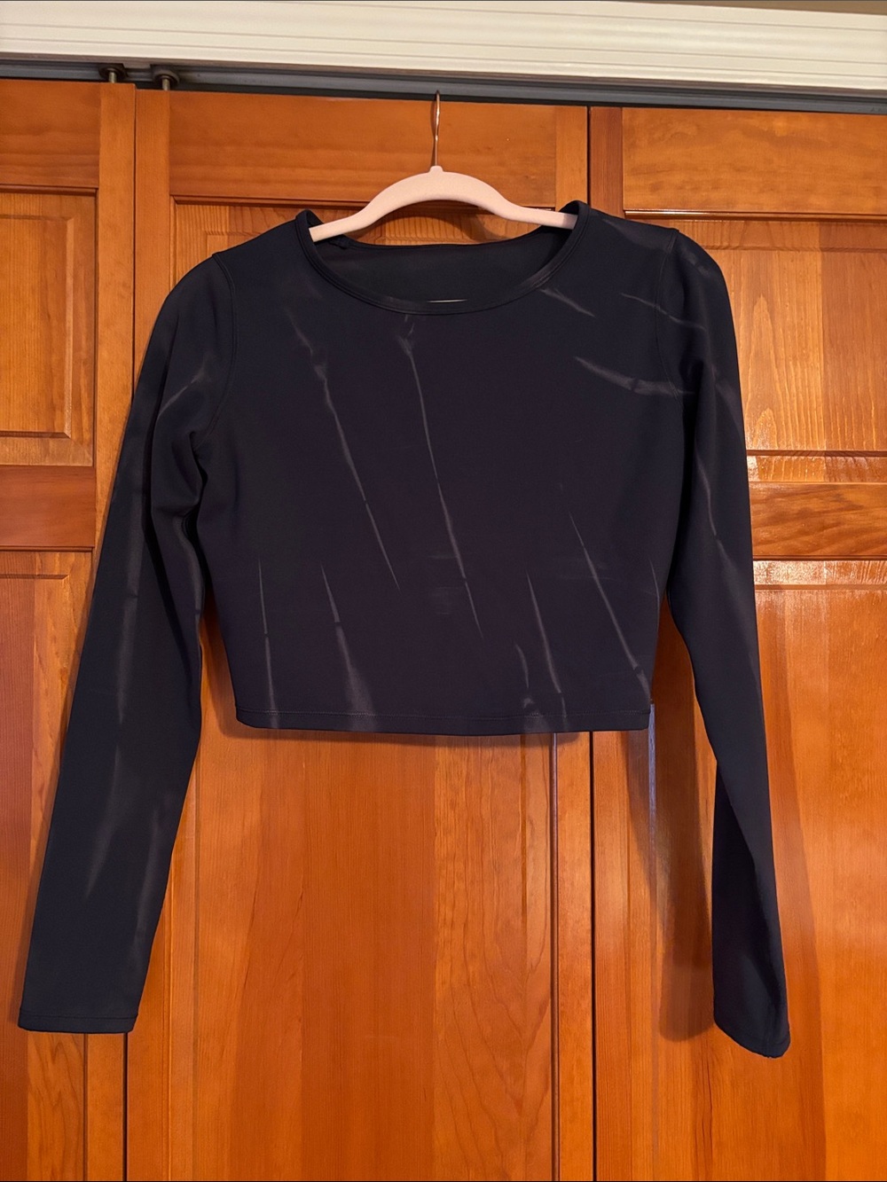 Lululemon wunder train cropped shirt in blue pattern